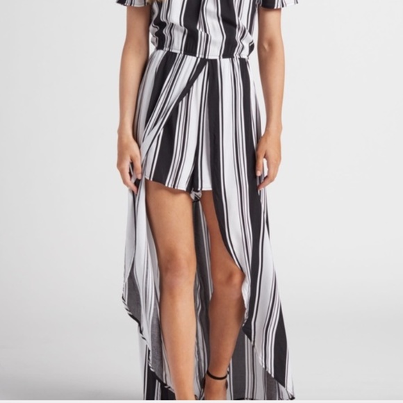 J for Justify Maxie Romper Striped Blue and White - Picture 6 of 9